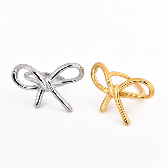 Wholesale Women's Titanium Steel Geometric Plain Ring With Electroplating