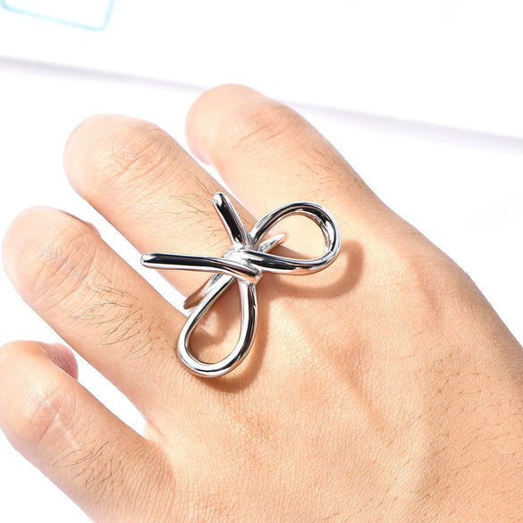 Wholesale Women's Titanium Steel Geometric Plain Ring With Electroplating