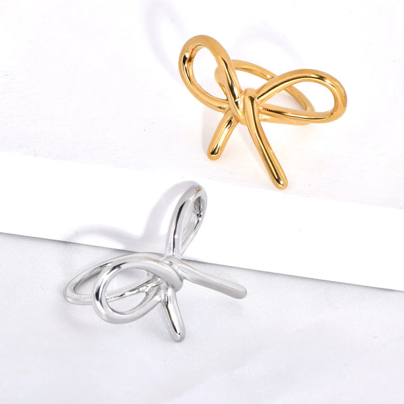 Wholesale Women's Titanium Steel Geometric Plain Ring With Electroplating