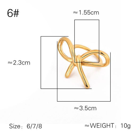 Wholesale Women's Titanium Steel Geometric Plain Ring With Electroplating