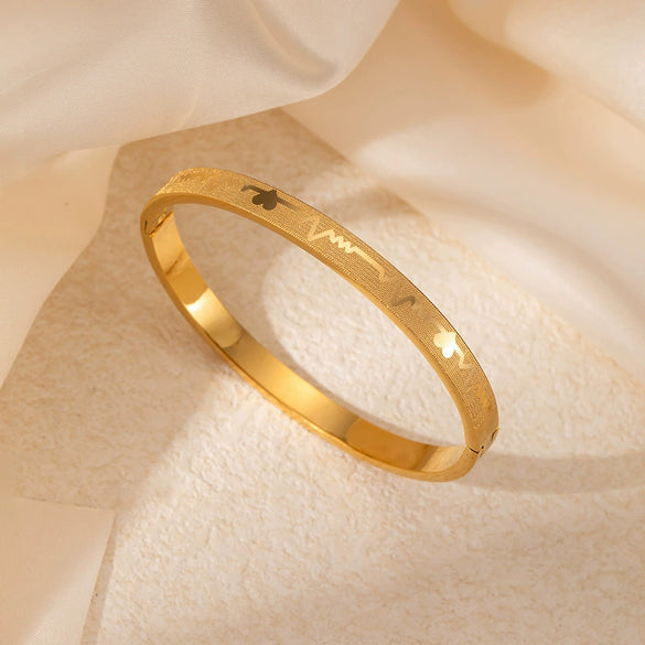 Wholesale Women's Titanium Steel Geometric Retro Light Luxury Electroplated Bracelet