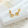 Wholesale Women's Titanium Steel Geometric Round Diamondembedded Life Tree Earrings Fashion Retro Style