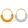 Wholesale Women's 316L Stainless Steel Geometric Round Semicircular Electroplated 18K Gold Plated Ear Jewelry