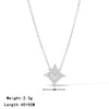 Wholesale Women's Titanium Steel Geometric Sixpointed Star Elegant Ochain Clavicle Necklace With Electroplating