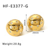 Wholesale Women's Titanium Steel Geometric Spherical Earrings With Diamond Embedded 18K Vacuum Plated In Furnace
