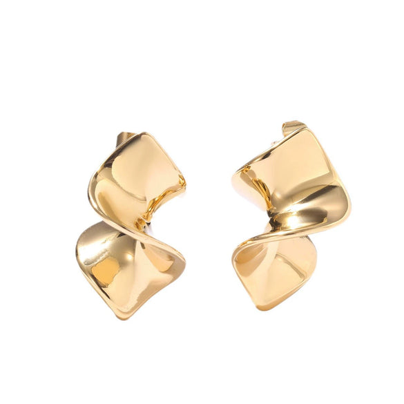 Wholesale Women's Titanium Steel Geometric Spiral Electroplated Elegant Allmatch Earrings