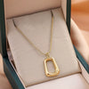 Wholesale Women's Titanium Steel Geometric Square Light Luxury Simple Necklace With Electroplating Design