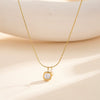 Wholesale Women's Titanium Steel Geometric Square Shell Electroplated Calendering Chain Necklace Light Luxury Accessories