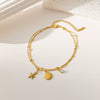 Wholesale Women's Titanium Steel Geometric Starfish Shell Ochain Pendant Necklace In Light Luxury Style