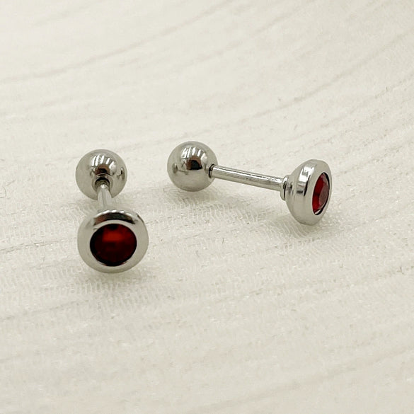 Wholesale Women's Titanium Steel Geometric Style Electroplated Mini Zircon Earrings Jewelry