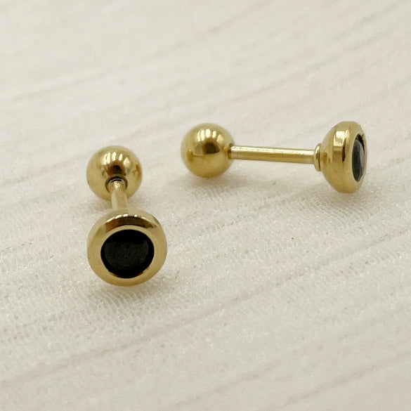 Wholesale Women's Titanium Steel Geometric Style Electroplated Mini Zircon Earrings Jewelry