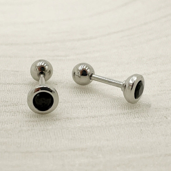 Wholesale Women's Titanium Steel Geometric Style Electroplated Mini Zircon Earrings Jewelry