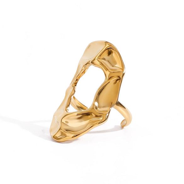 Wholesale Women's Titanium Steel Geometric Style Electroplated Ring Jewelry