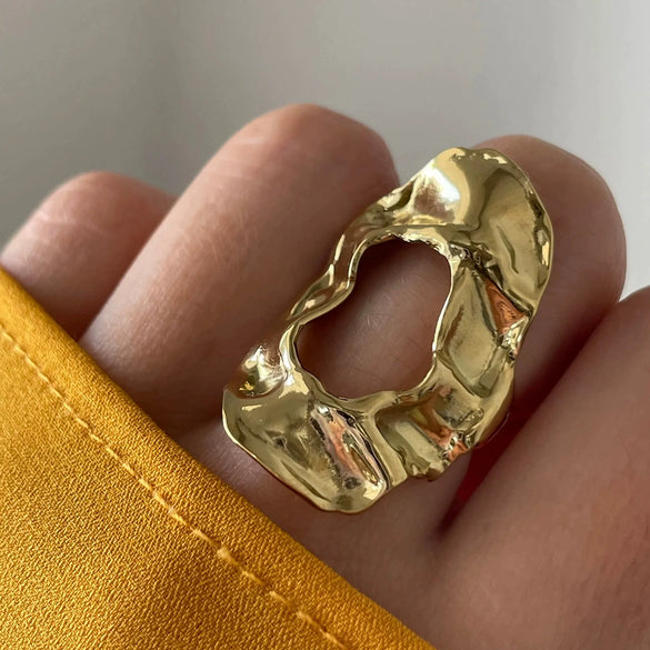 Wholesale Women's Titanium Steel Geometric Style Electroplated Ring Jewelry