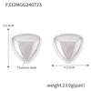 Wholesale Women's 316L Stainless Steel Geometric Triangle Smooth Earrings 18K Gold Plated