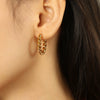 Wholesale Women's 316L Stainless Steel Geometric Twist Circle Plated Earrings