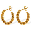 Wholesale Women's 316L Stainless Steel Geometric Twist Circle Plated Earrings