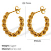 Wholesale Women's 316L Stainless Steel Geometric Twist Circle Plated Earrings