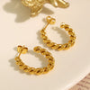 Wholesale Women's 316L Stainless Steel Geometric Twist Circle Plated Earrings