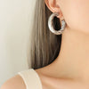 Wholesale Women's Titanium Steel Geometric Twist Exaggerated Earrings With Electroplating