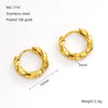 Wholesale Women's Titanium Steel Geometric Twist Hoop Earrings Electroplated