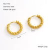 Wholesale Women's Titanium Steel Geometric Twist Hoop Earrings Electroplated