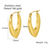 Wholesale Women's 316L Stainless Steel Geometric U Shaped 18K Gold Plated Earrings