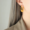 Wholesale Women's Titanium Steel Geometric Ushaped Electroplated Metal Earrings