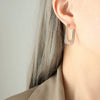 Wholesale Women's Titanium Steel Geometric Ushaped Electroplated Metal Earrings