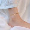 Wholesale Women's 316L Stainless Steel Geometric Wafer Tassel Anklet Legchain Foot Jewelry