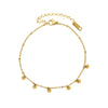 Wholesale Women's 316L Stainless Steel Geometric Wafer Tassel Anklet Legchain Foot Jewelry