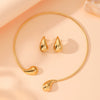 Wholesale Women's Titanium Steel Geometric Water Drop Collar Earrings