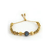Wholesale Women's Titanium Steel Geometric Woven Metal Beads Moonstone Transfer Electroplated Bracelet