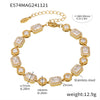 Wholesale Women's Titanium Steel Geometric Zircon Handmade Electroplated Light Luxury Bracelet