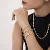 Wholesale Women's Titanium Steel Geometric Zircon Handmade Electroplated Light Luxury Bracelet