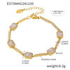 Wholesale Women's 316L Stainless Steel Geometric Zircon Inlay Electroplated Handmade Bracelet Jewelry