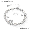 Wholesale Women's 316L Stainless Steel Geometric Zircon Inlay Electroplated Handmade Bracelet Jewelry