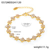 Wholesale Women's 316L Stainless Steel Geometric Zircon Inlay Electroplated Handmade Bracelet Jewelry
