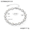 Wholesale Women's 316L Stainless Steel Geometric Zircon Inlay Electroplated Handmade Bracelet Jewelry