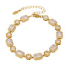 Wholesale Women's 316L Stainless Steel Geometric Zircon Inlay Electroplated Handmade Bracelet Jewelry