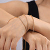 Wholesale Women's 316L Stainless Steel Gimmel Bracelet Light Luxury Geometric Style Inlaid With Zircon