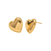 Wholesale Women's Titanium Steel Gold Plated Geometric Peach Heart Earrings