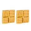 Wholesale Women's 316L Stainless Steel Gold Plated Geometric Square Striped Retro Creative Personality Earrings Jewelry