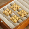 Wholesale Women's 316L Stainless Steel Gold Plated Geometric Square Striped Retro Creative Personality Earrings Jewelry