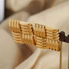 Wholesale Women's 316L Stainless Steel Gold Plated Geometric Square Striped Retro Creative Personality Earrings Jewelry
