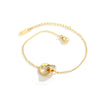 Wholesale Women's Titanium Steel Gold Plated Roman Numerals Doublering Pendant Ochain Necklace