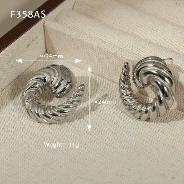 Wholesale Women's 316L Stainless Steel Goldplated Geometric Irregular Horn Earrings Exaggerated And Allmatch Jewelry With Personality Style