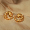 Wholesale Women's 316L Stainless Steel Goldplated Geometric Irregular Horn Earrings Exaggerated And Allmatch Jewelry With Personality Style