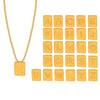 Wholesale Women's 316L Stainless Steel Goldplated Pendant Jewelry With Square Shape And Letters Numbers Text Pattern