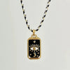 Wholesale Women's Titanium Steel Goldplated Retro Geometric Devil's Eye Necklace With Rope Chain